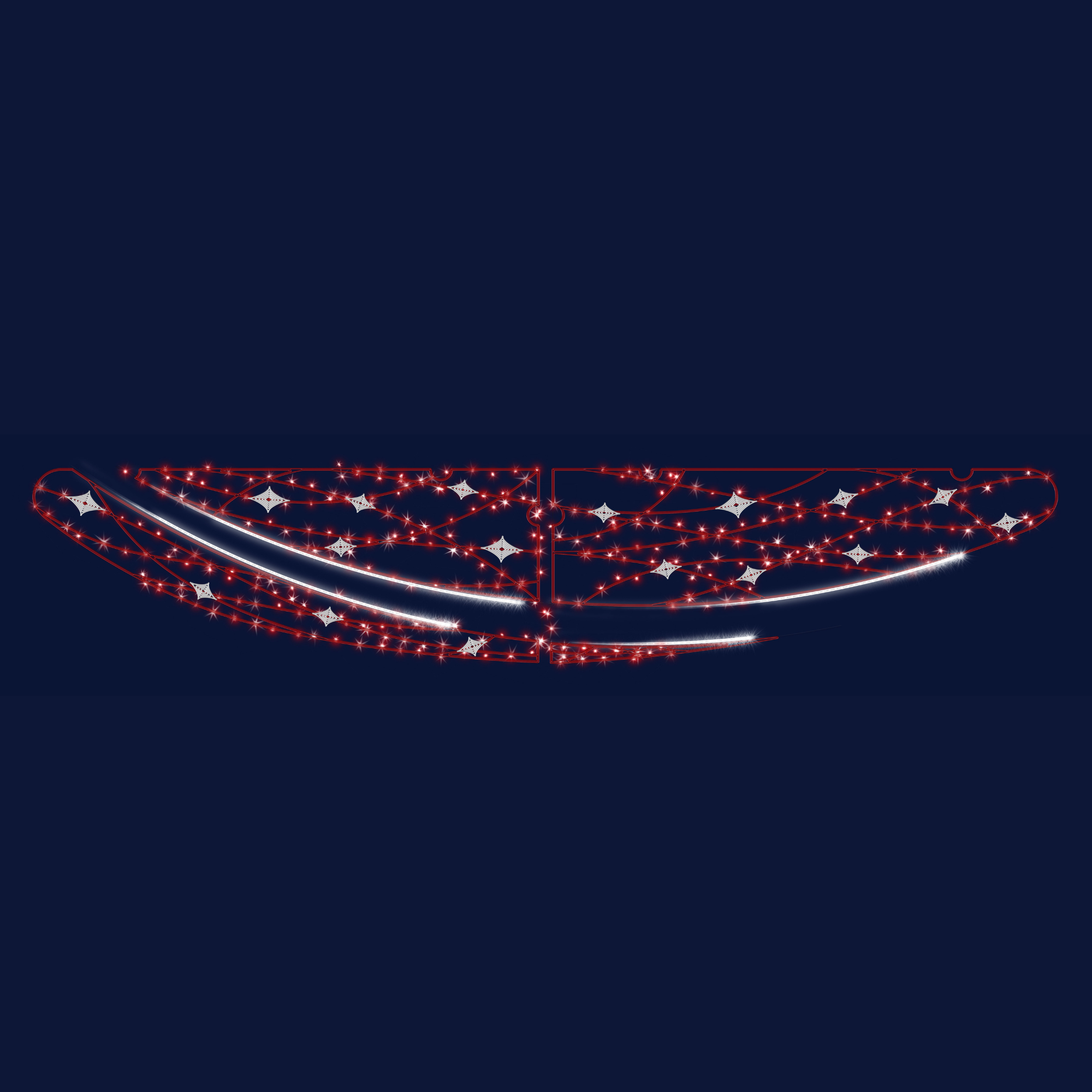 Décor de noël traversée 2D Magie Rouge H1 x L5m